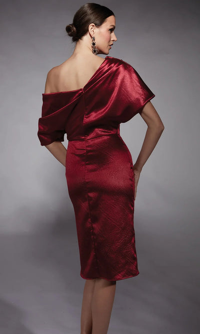 Alyce Paris 70060 - Textured Sheath Dress with Drape Detail Cocktail Dresses
