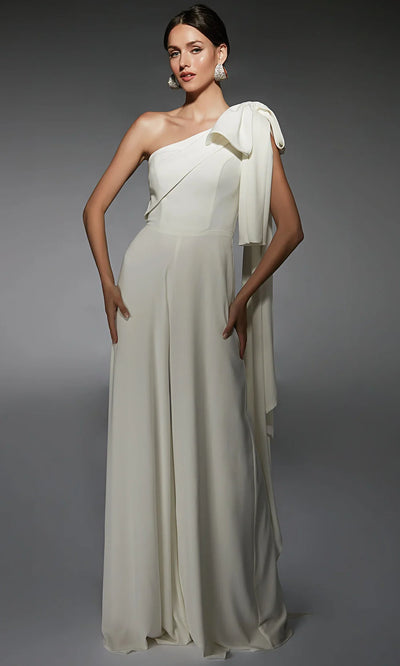 Alyce Paris 70065 - Asymmetric Dramatic Sash Jumpsuit Formal Pantsuits