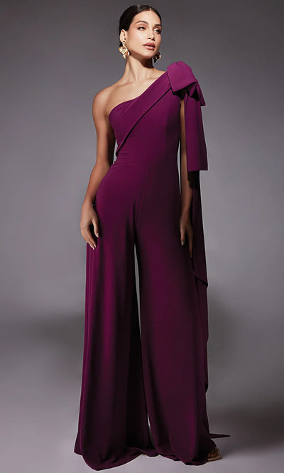 Alyce Paris 70065 - Asymmetric Dramatic Sash Jumpsuit Formal Pantsuits