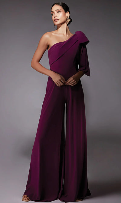 Alyce Paris 70065 - Asymmetric Dramatic Sash Jumpsuit Formal Pantsuits