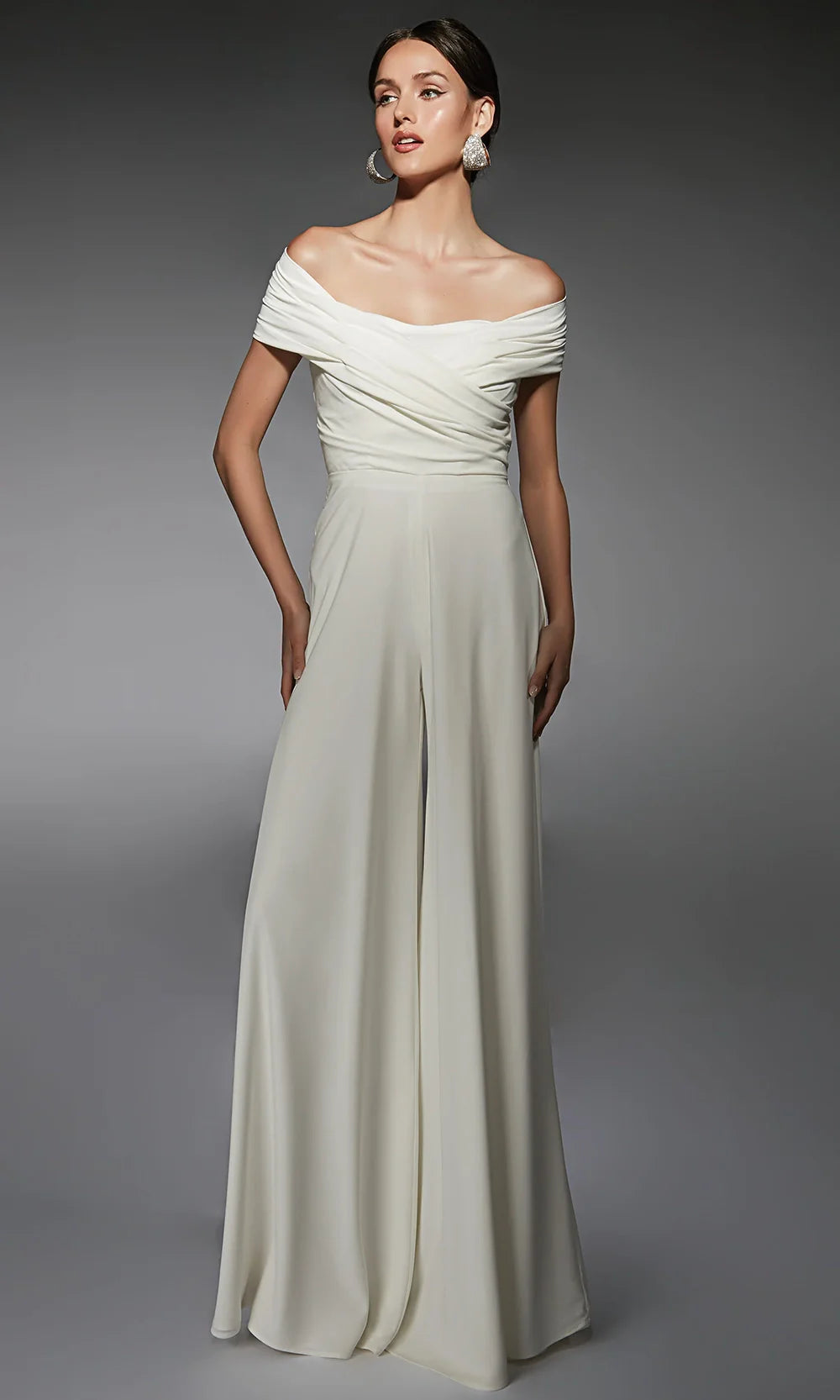 Alyce Paris 70067 - Ruched Ornate Wide-Leg Jumpsuit Prom Dresses