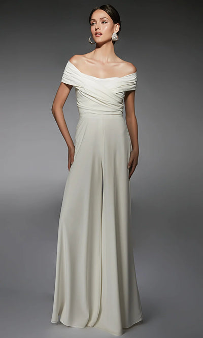 Alyce Paris 70067 - Ruched Ornate Wide-Leg Jumpsuit Prom Dresses