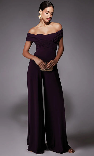 Alyce Paris 70067 - Ruched Ornate Wide-Leg Jumpsuit Prom Dresses