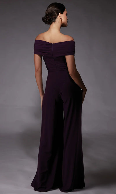Alyce Paris 70067 - Ruched Ornate Wide-Leg Jumpsuit Prom Dresses