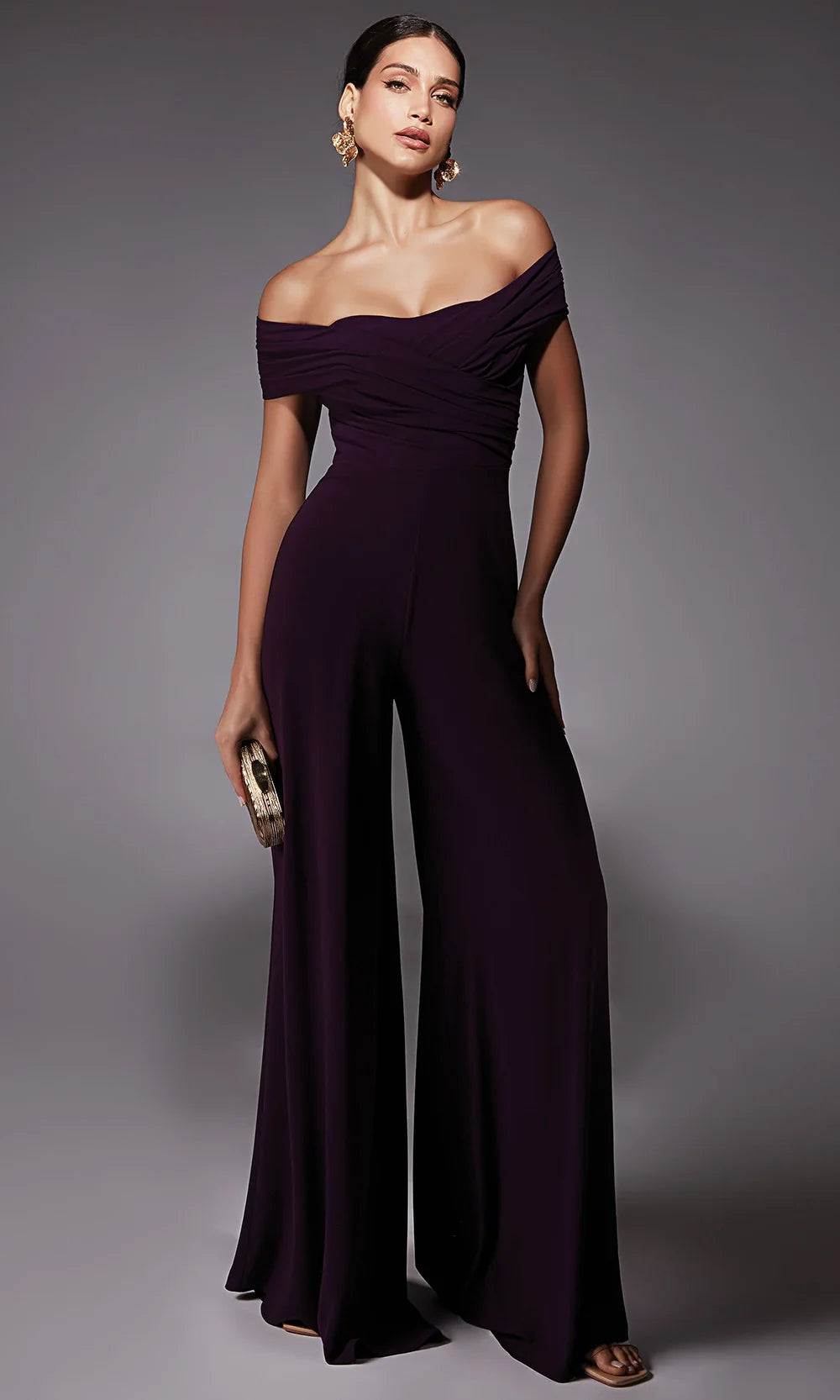 Alyce Paris 70067 - Ruched Ornate Wide-Leg Jumpsuit Prom Dresses