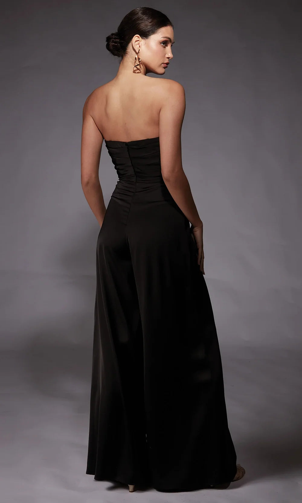 Alyce Paris 70071 - Wide-Leg Strapless Cowl Jumpsuit Formal Pantsuits