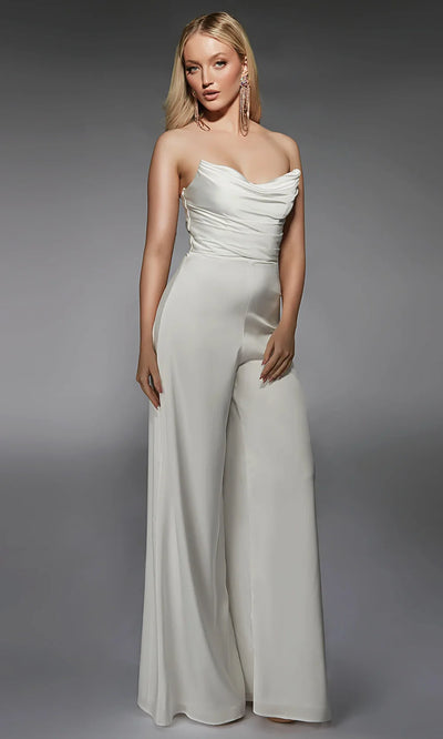 Alyce Paris 70071 - Wide-Leg Strapless Cowl Jumpsuit Formal Pantsuits
