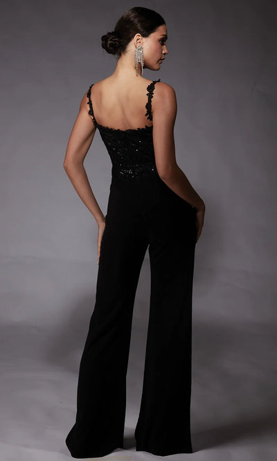 Alyce Paris 70073 - Sweetheart Lace Appliqued Jumpsuit Formal Pantsuits