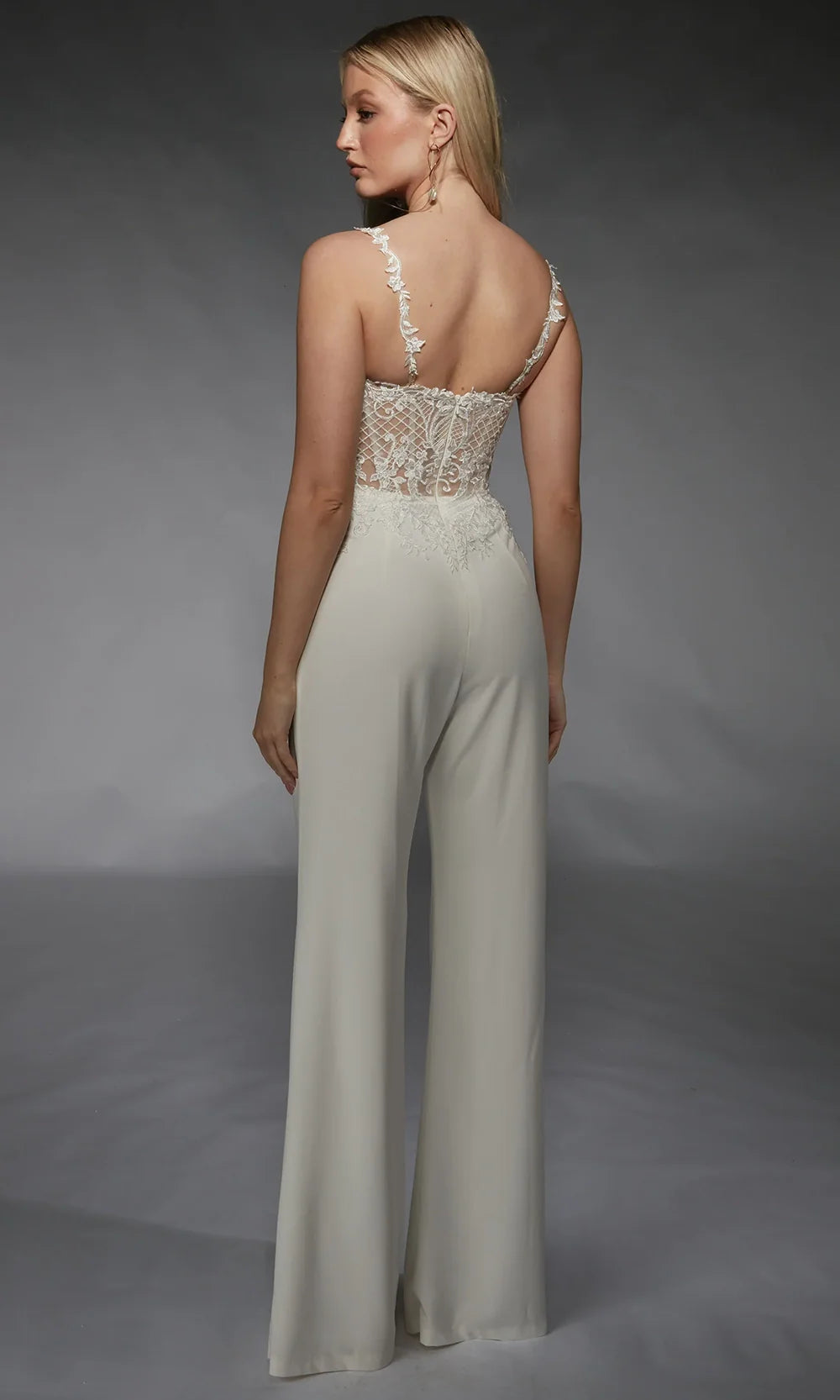 Alyce Paris 70074 - Spaghetti Strap Illusion Corset Jumpsuit Formal Pantsuits