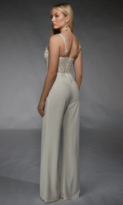 Alyce Paris 70074 - Spaghetti Strap Illusion Corset Jumpsuit Formal Pantsuits