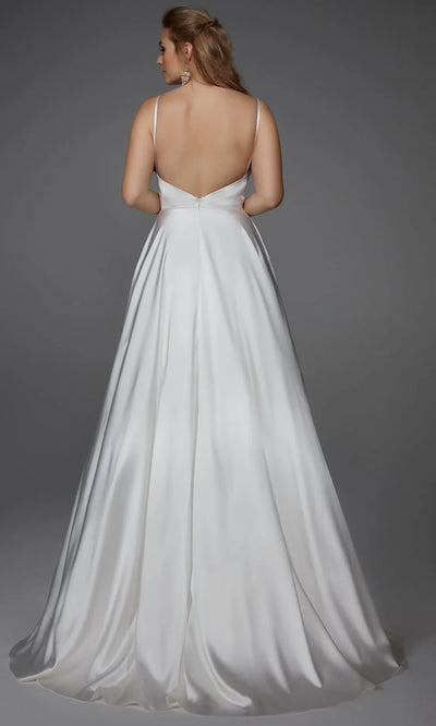 Alyce Paris 7009 - Spaghetti Strap Luminous Satin Dress Wedding Dresses