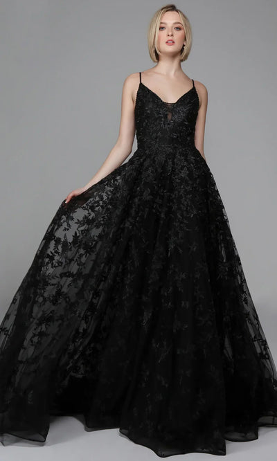 Alyce Paris 7012 - Lace Bodice Plunging Neckline Gown Prom Dresses