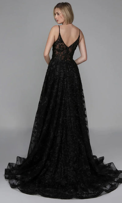 Alyce Paris 7012 - Lace Bodice Plunging Neckline Gown Prom Dresses