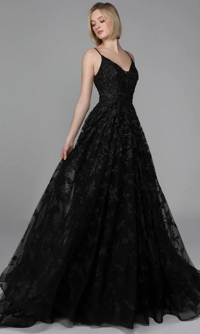 Alyce Paris 7012 - Lace Bodice Plunging Neckline Gown Prom Dresses