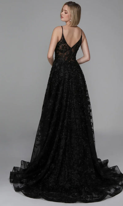 Alyce Paris 7012 - Lace Bodice Plunging Neckline Gown Prom Dresses
