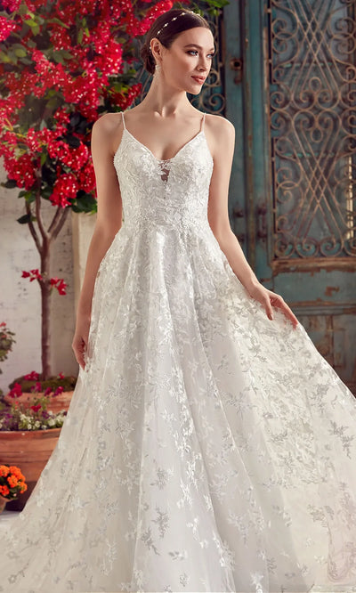 Alyce Paris 7012 - Lace Bodice Plunging Neckline Gown Prom Dresses