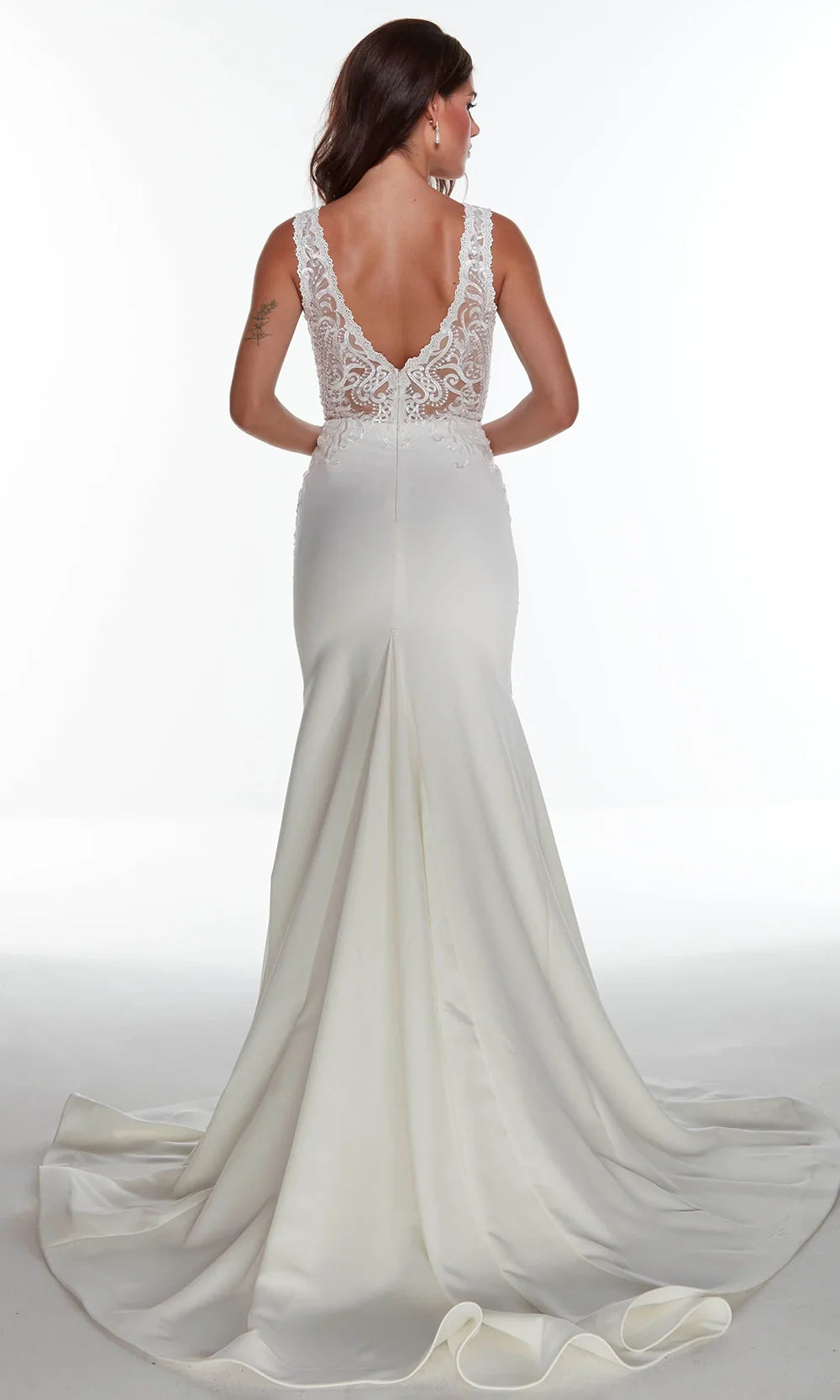 Alyce Paris 7016 - Embroidered Sleeveless Crepe Bridal Gown Wedding Dresses