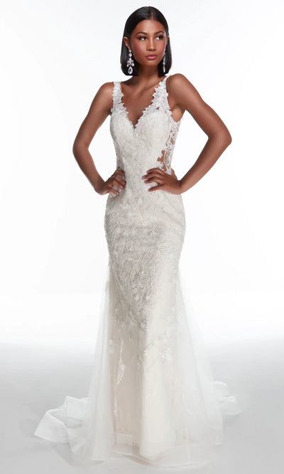Alyce Paris 7017 - Deep V-Neck Lace Wedding Gown Wedding Dresses