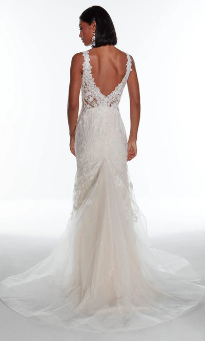 Alyce Paris 7017 - Deep V-Neck Lace Wedding Gown Wedding Dresses