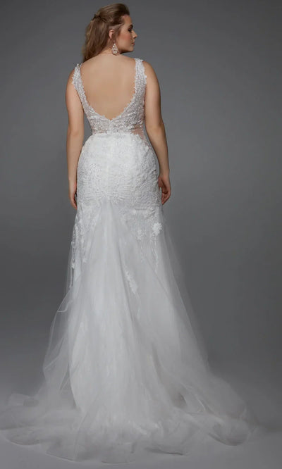 Alyce Paris 7017 - Deep V-Neck Lace Wedding Gown Wedding Dresses