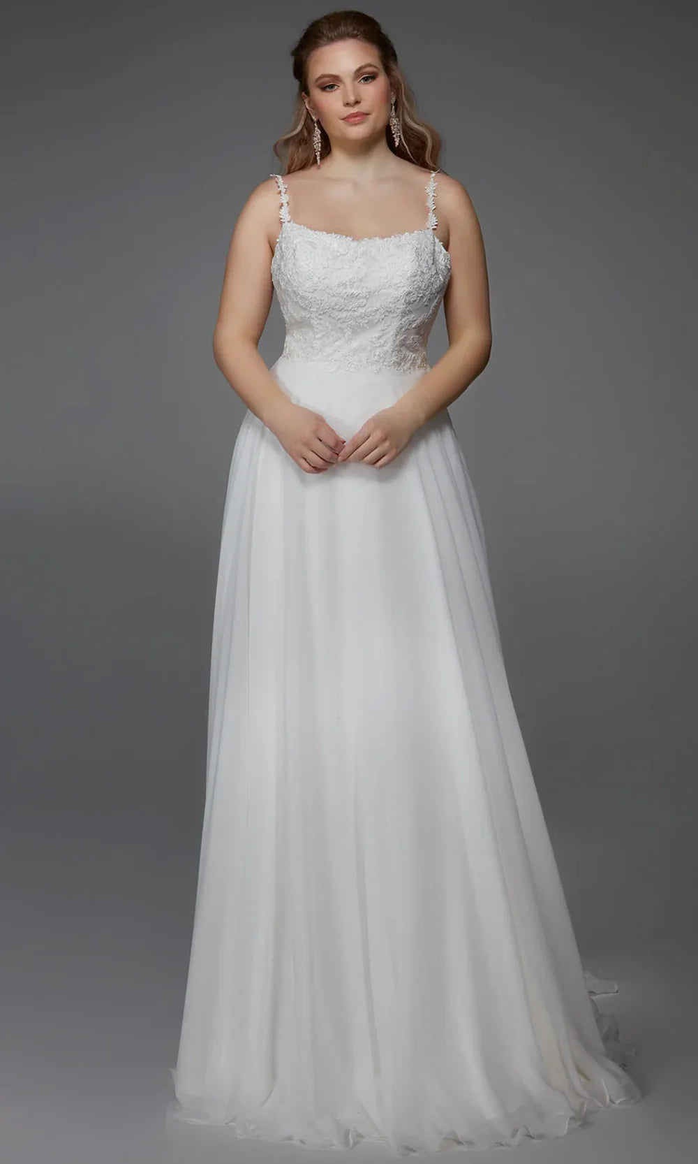 Alyce Paris 7018 - Sleeveless Lace Flowing Bridal Gown Wedding Dresses