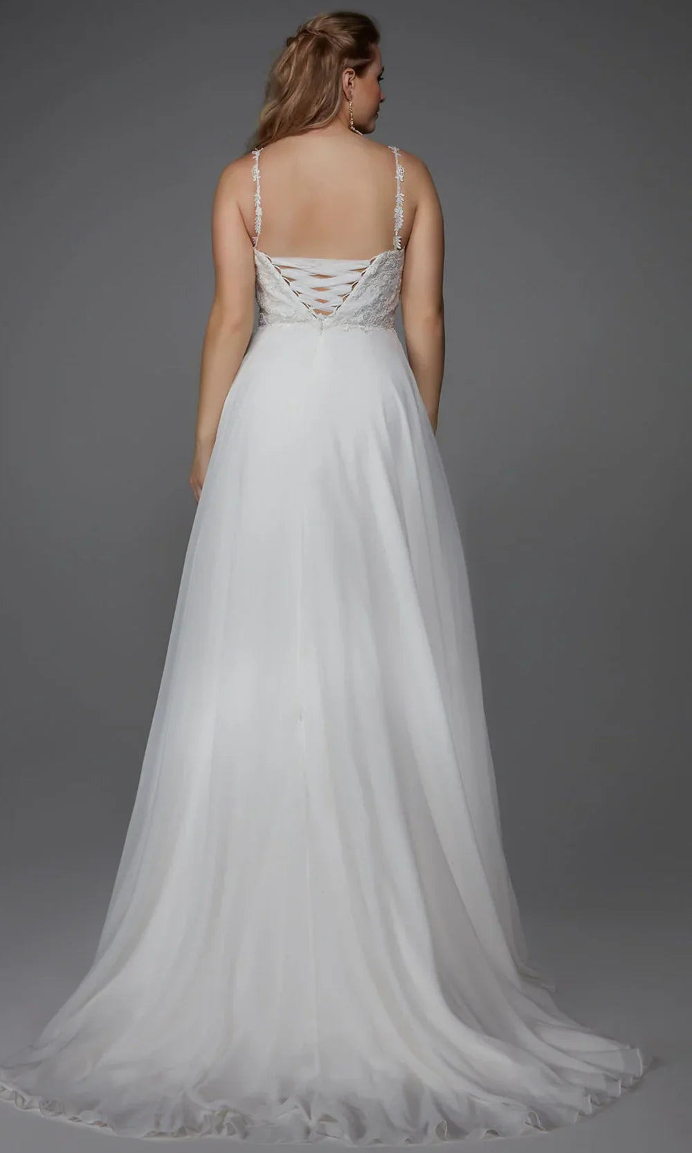 Alyce Paris 7018 - Sleeveless Lace Flowing Bridal Gown Wedding Dresses