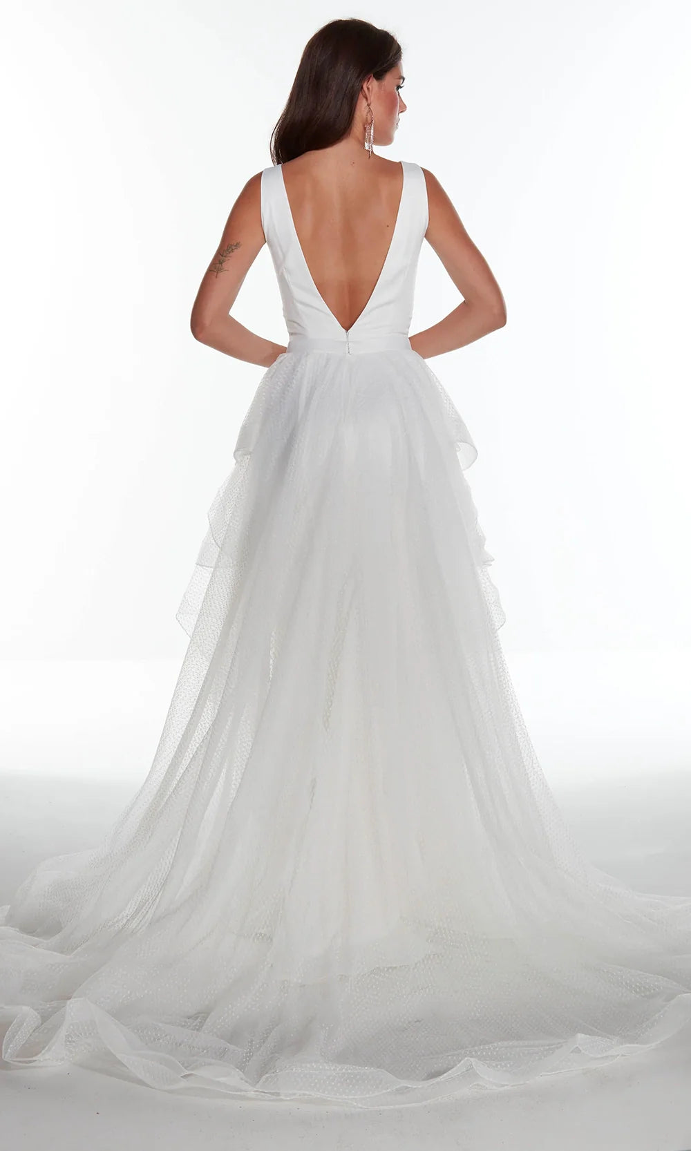 Alyce Paris 7019 - Detachable Overskirt Sleeveless Satin Gown Wedding Dresses