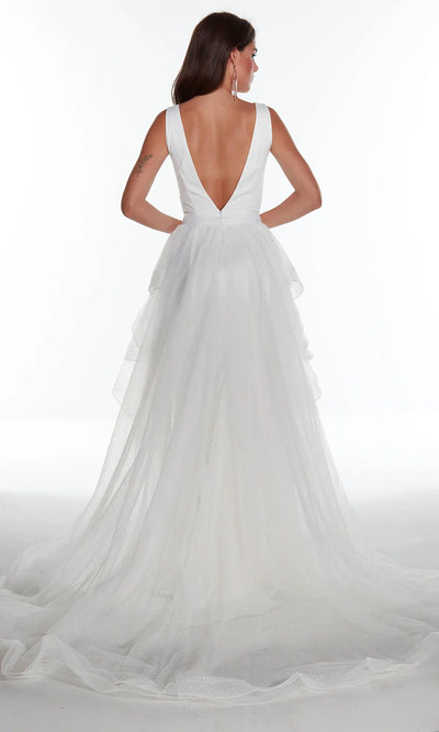 Alyce Paris 7019 - Detachable Overskirt Sleeveless Satin Gown Wedding Dresses