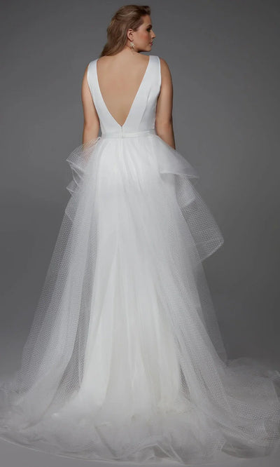 Alyce Paris 7019 - Detachable Overskirt Sleeveless Satin Gown Wedding Dresses