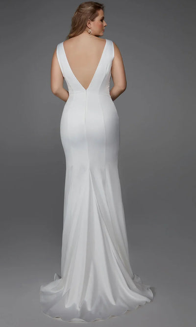 Alyce Paris 7019 - Detachable Overskirt Sleeveless Satin Gown Wedding Dresses