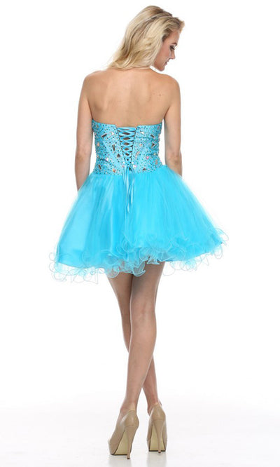 Juliet Dresses 701 - Sweetheart Mirror Accent A-line Dress Homecoming Dresses