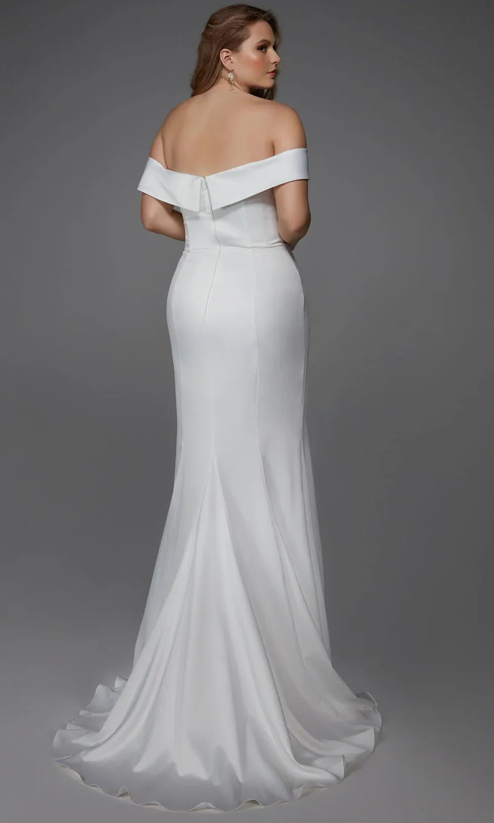 Alyce Paris 7020 - Illusion V-Notch Sheath Gown with Overskirt Wedding Dresses