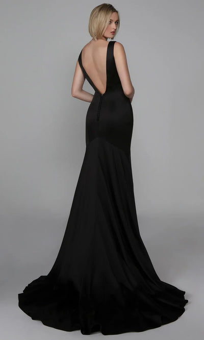 Alyce Paris 7021 - V-Back Satin Trumpet Long Dress Formal Gowns