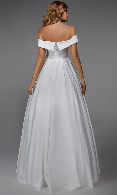 Alyce Paris 7023 - Off Shoulder Bridal Gown with Beaded Belt Wedding Dresses