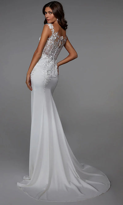 Alyce Paris 7026 - Illusion Corset Embroidered Fitted Gown Formal Gowns