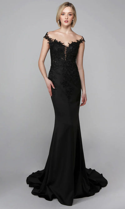 Alyce Paris 7026 - Illusion Corset Embroidered Fitted Gown Formal Gowns