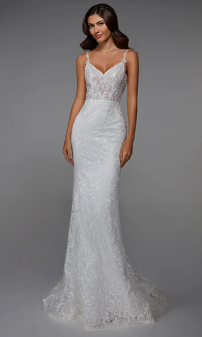 Alyce Paris 7028 - Lace Ornate V-Back Bridal Gown Wedding Dresses