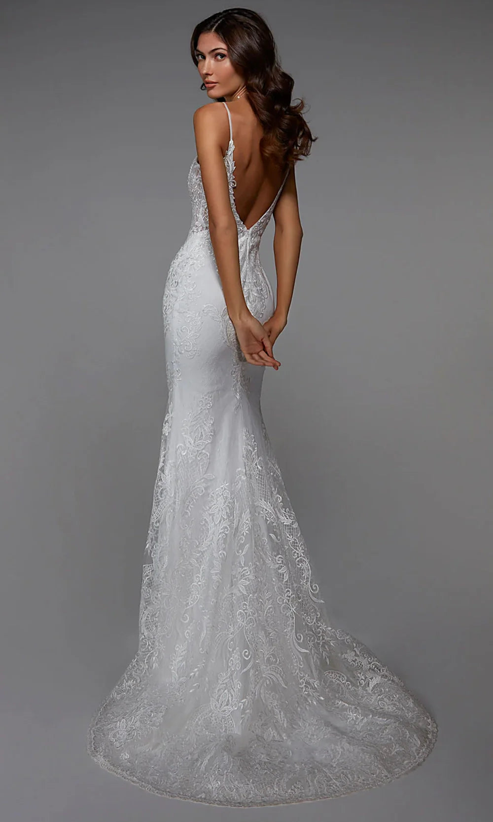 Alyce Paris 7028 - Lace Ornate V-Back Bridal Gown Wedding Dresses