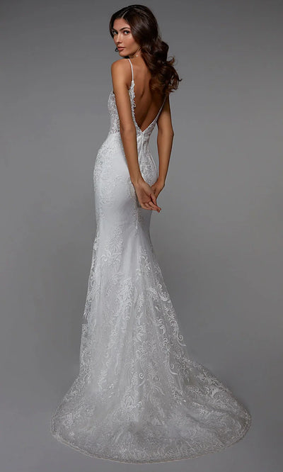 Alyce Paris 7028 - Lace Ornate V-Back Bridal Gown Wedding Dresses