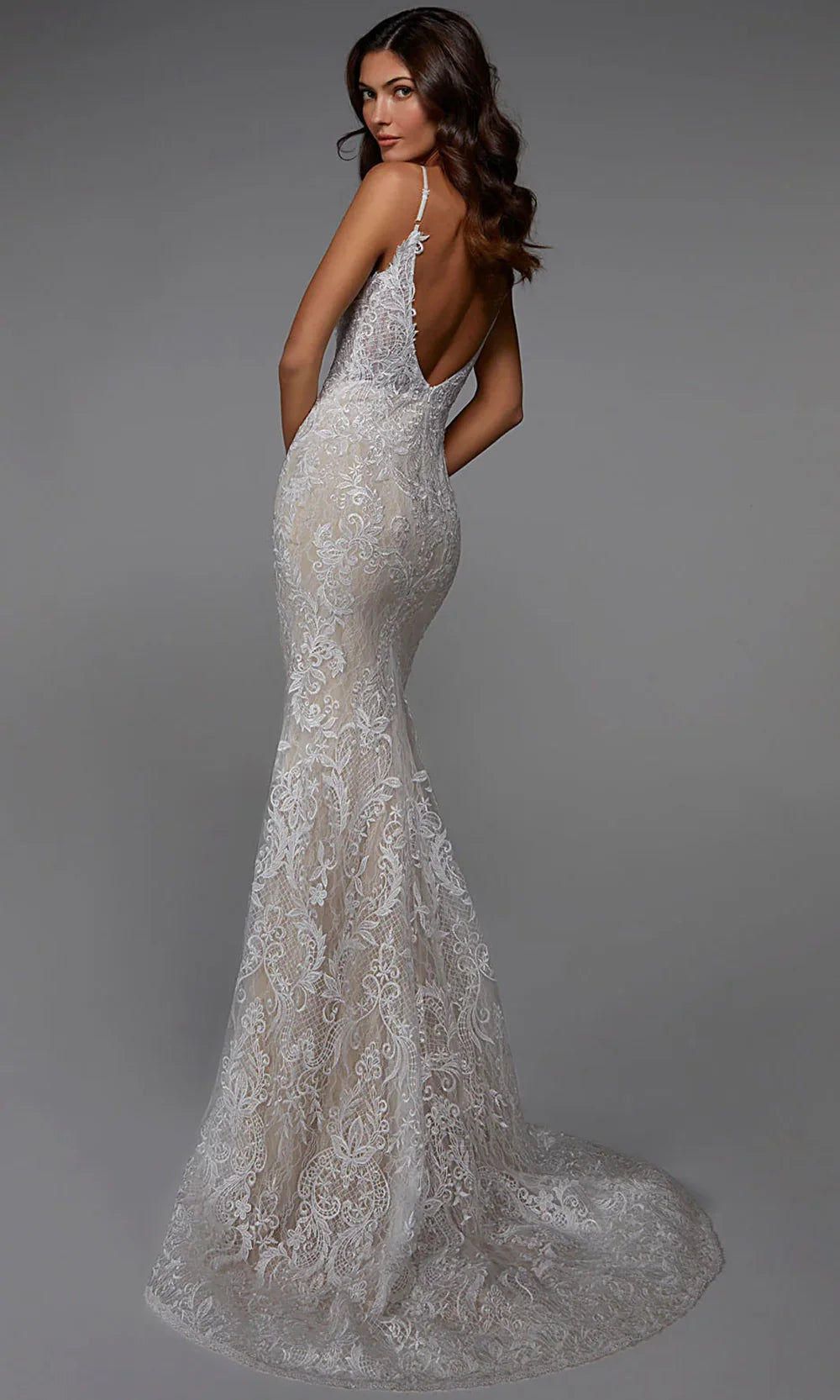 Alyce Paris 7028 - Lace Ornate V-Back Bridal Gown Wedding Dresses