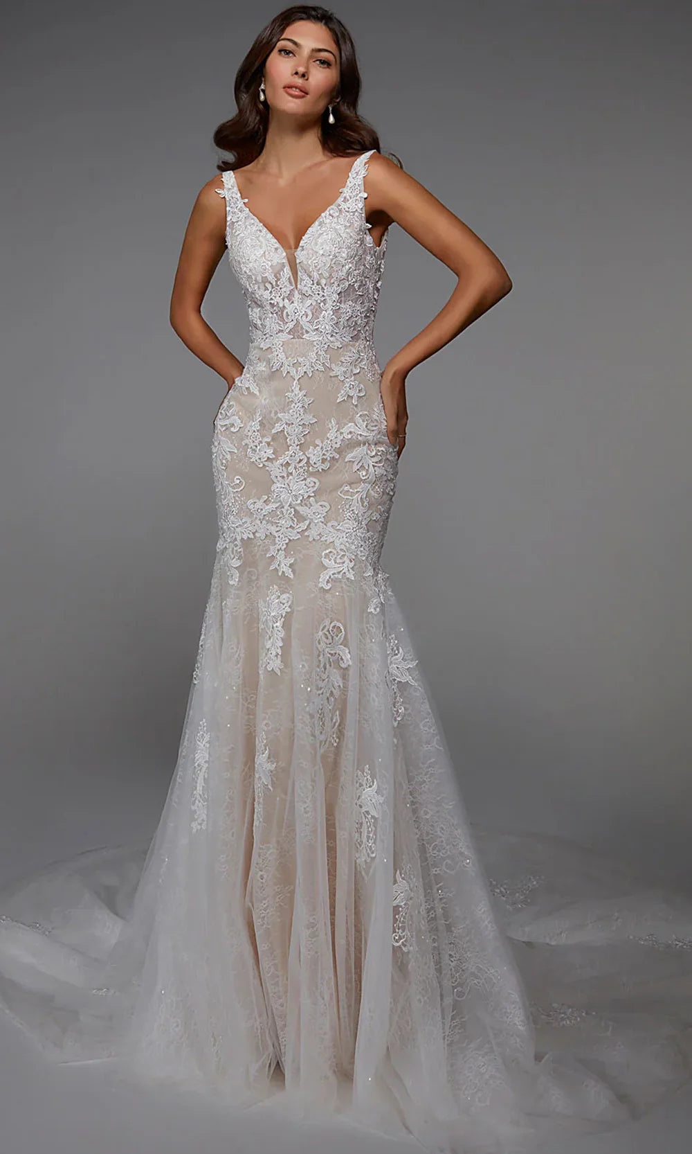 Alyce Paris 7029 - Embroidered Lace Scoop Back Dress Wedding Dresses