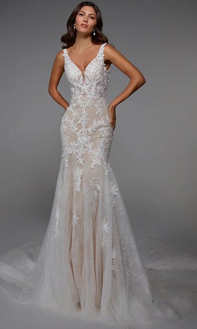 Alyce Paris 7029 - Embroidered Lace Scoop Back Dress Wedding Dresses