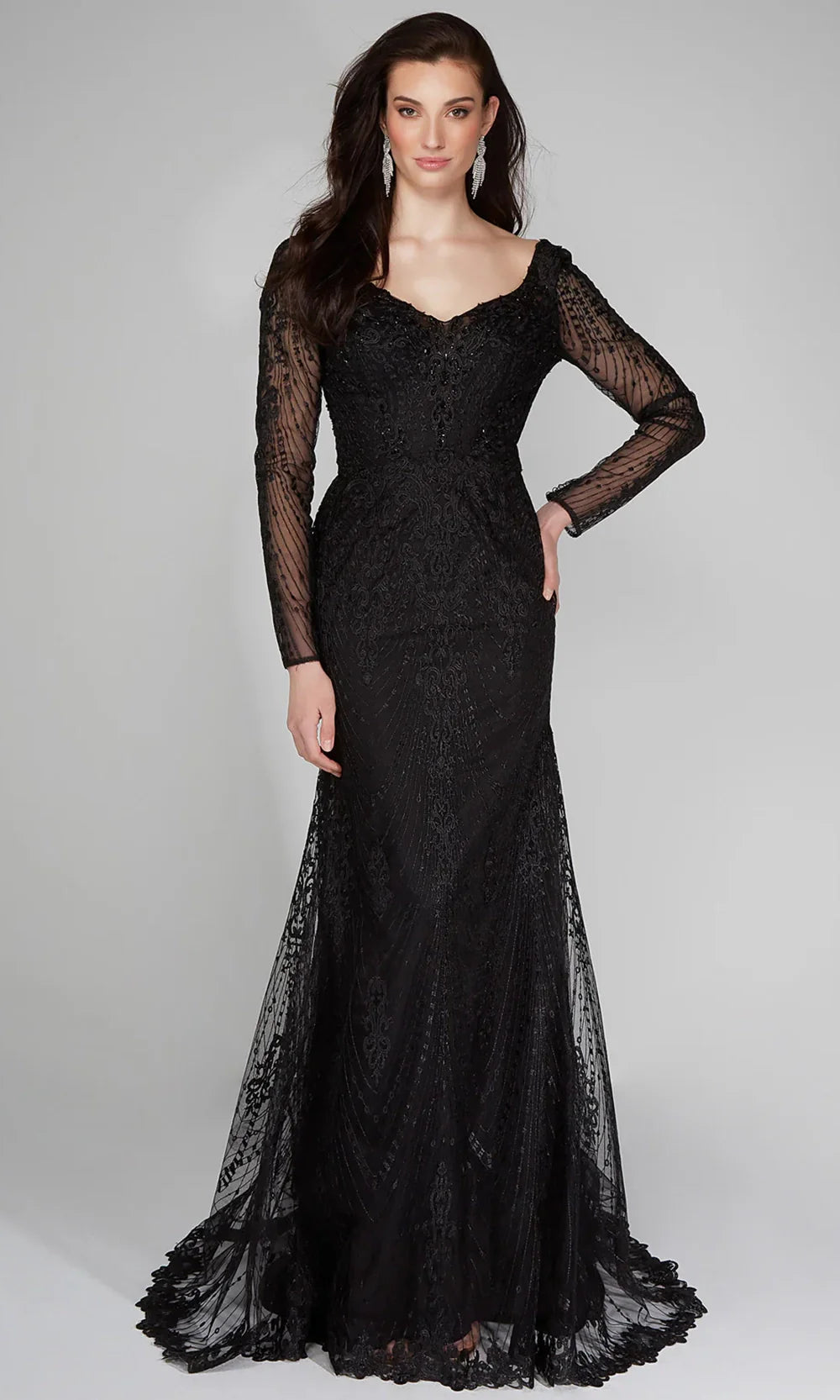Alyce Paris 7030 - Embroidered Open Back Sheath Dress Mother of the Bride Dresses