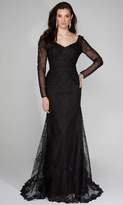 Alyce Paris 7030 - Embroidered Open Back Sheath Dress Mother of the Bride Dresses