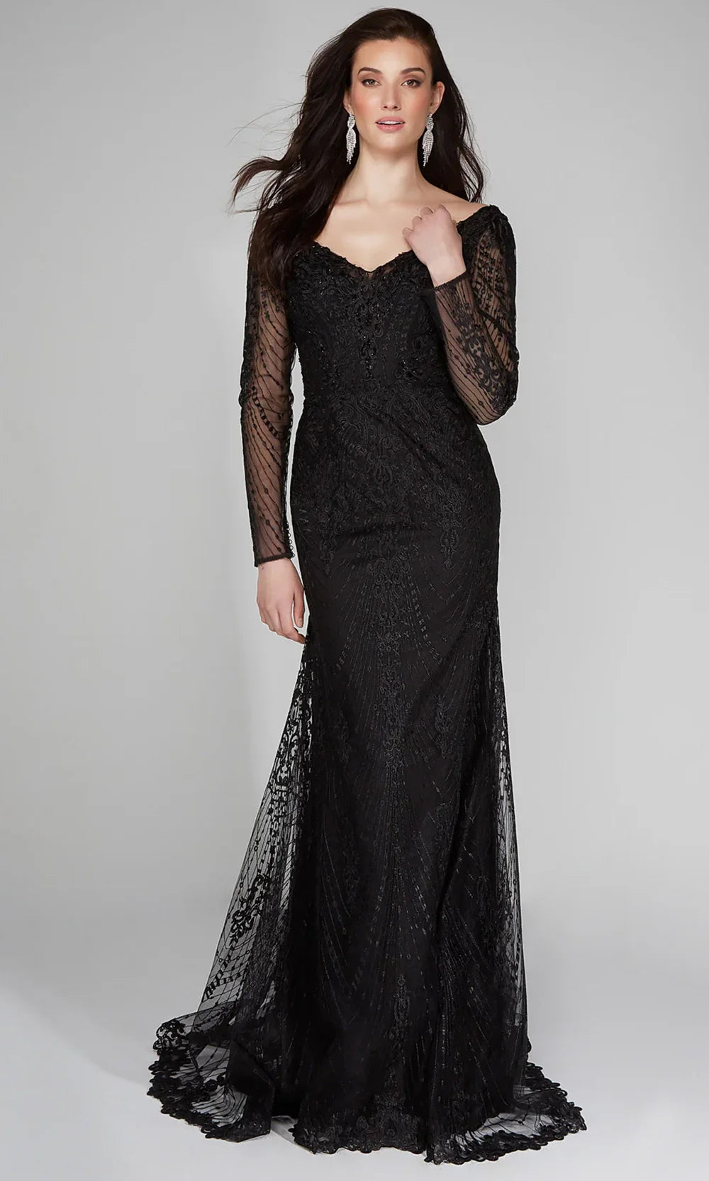 Alyce Paris 7030 - Embroidered Open Back Sheath Dress Mother of the Bride Dresses