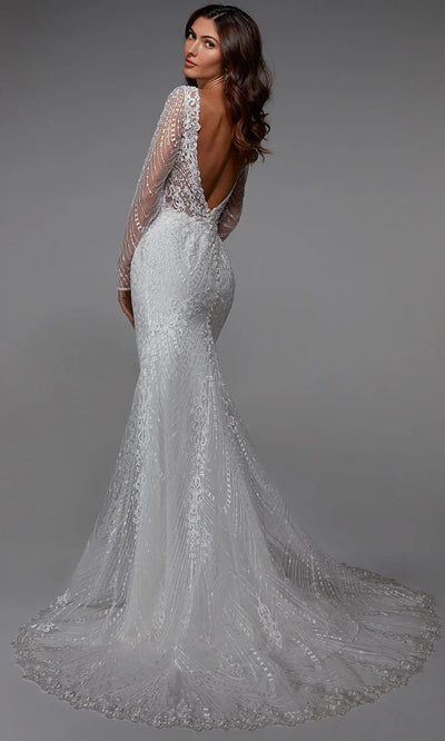 Alyce Paris 7030 - Embroidered Open Back Sheath Dress Mother of the Bride Dresses