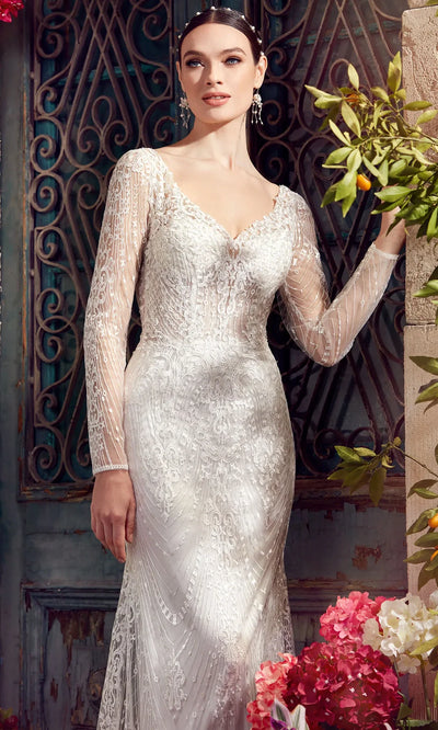 Alyce Paris 7030 - Embroidered Open Back Sheath Dress Mother of the Bride Dresses