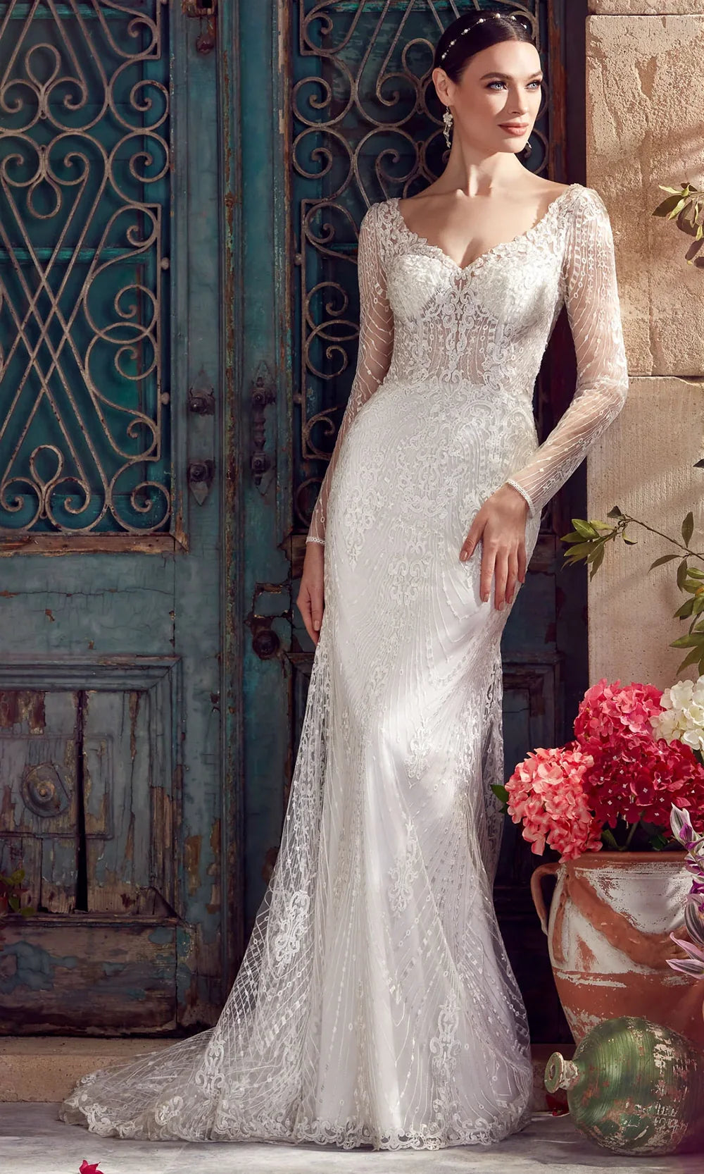 Alyce Paris 7030 - Embroidered Open Back Sheath Dress Mother of the Bride Dresses