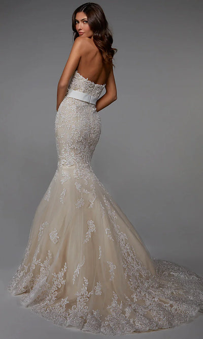 Alyce Paris 7032 - Lace Embellished Tulle Bridal Gown Wedding Dresses