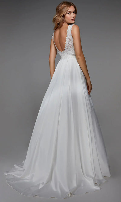 Alyce Paris 7035 - Scalloped Neckline Pleated Bridal Gown Wedding Dresses